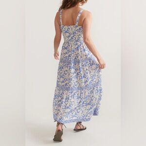 Blue and White Floral Maxi Sundress